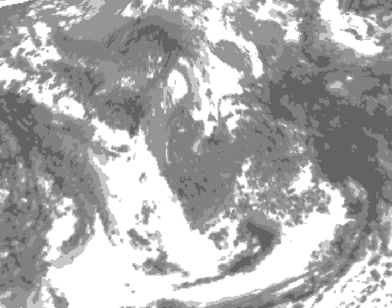 GDPS total cloud 126 hour forecast chart for Canada based on 2026/05/03 1200Z data