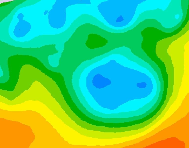 GDPS 500 millibar geopotential height 102 hour forecast chart for Canada based on 2026/05/04 0000Z data