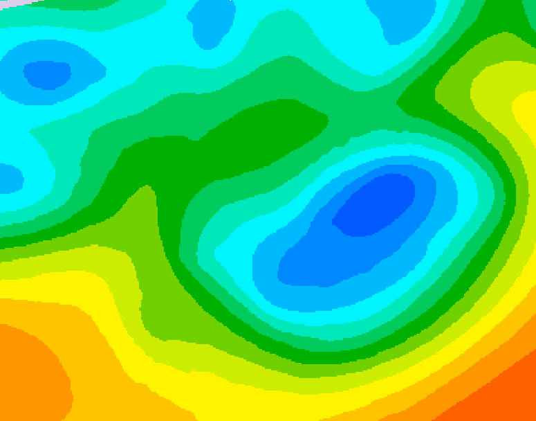 GDPS 500 millibar geopotential height 132 hour forecast chart for Canada based on 2026/05/04 0000Z data