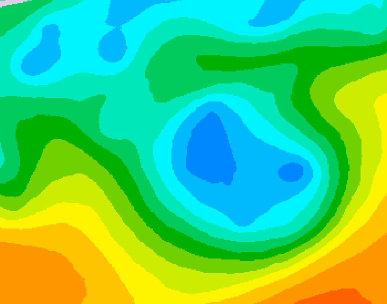 GDPS 500 millibar geopotential height 090 hour forecast chart for Canada based on 2026/05/04 1200Z data