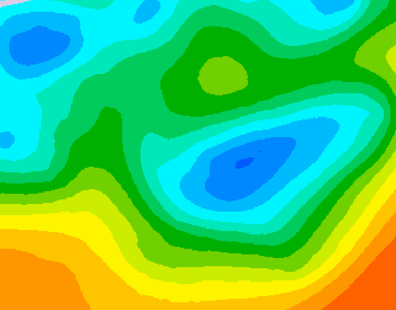 GDPS 500 millibar geopotential height 132 hour forecast chart for Canada based on 2026/05/04 1200Z data