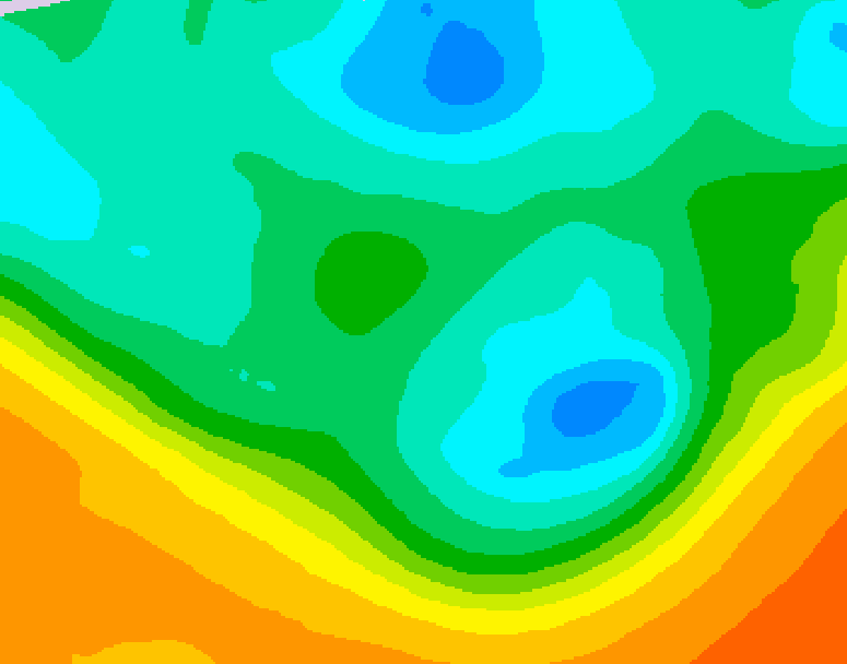 GDPS 500 millibar geopotential height 222 hour forecast chart for Canada based on 2026/05/04 1200Z data