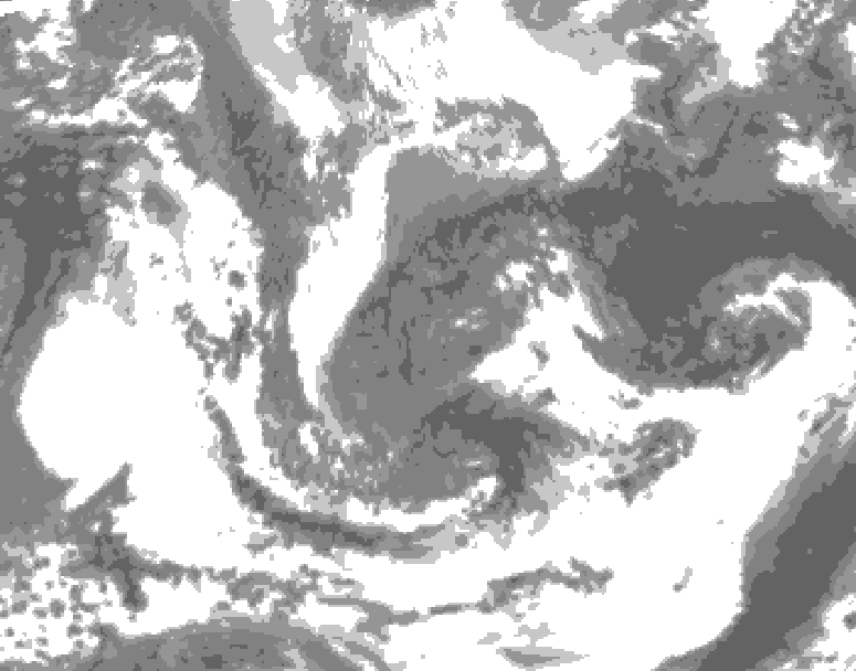 GDPS total cloud 018 hour forecast chart for Canada based on 2026/05/04 0000Z data