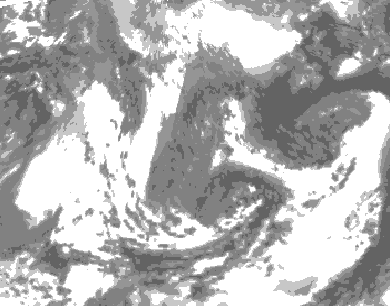 GDPS total cloud 030 hour forecast chart for Canada based on 2026/05/04 0000Z data
