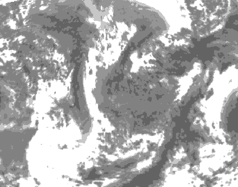 GDPS total cloud 072 hour forecast chart for Canada based on 2026/05/04 0000Z data