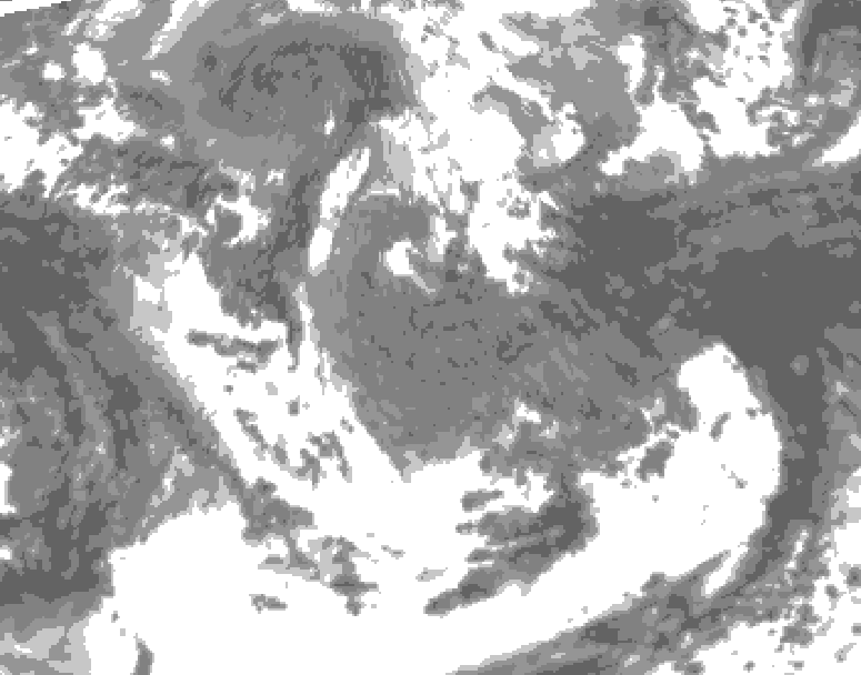GDPS total cloud 108 hour forecast chart for Canada based on 2026/05/04 0000Z data