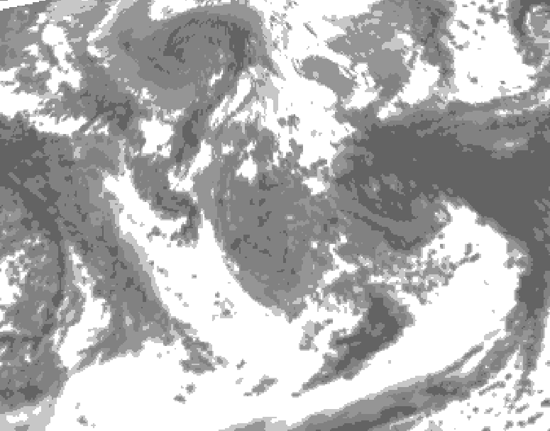 GDPS total cloud 114 hour forecast chart for Canada based on 2026/05/04 0000Z data
