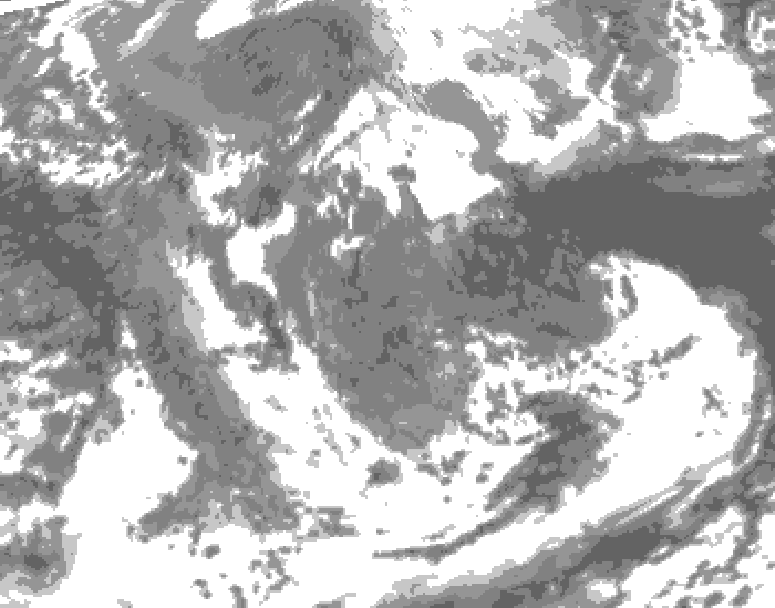 GDPS total cloud 120 hour forecast chart for Canada based on 2026/05/04 0000Z data