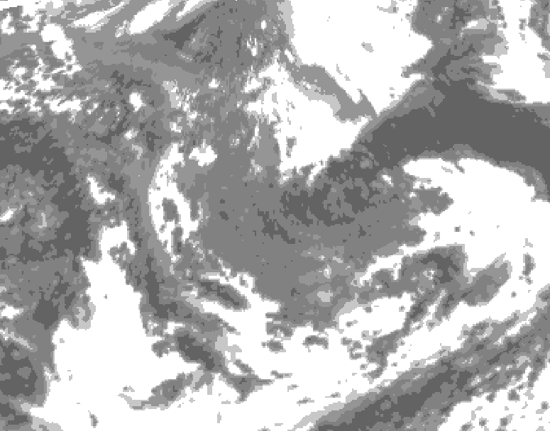 GDPS total cloud 132 hour forecast chart for Canada based on 2026/05/04 0000Z data