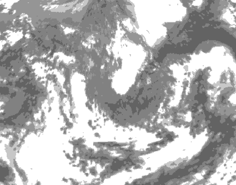 GDPS total cloud 150 hour forecast chart for Canada based on 2026/05/04 0000Z data
