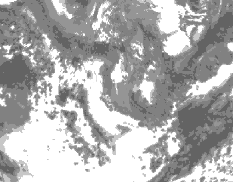 GDPS total cloud 198 hour forecast chart for Canada based on 2026/05/04 0000Z data