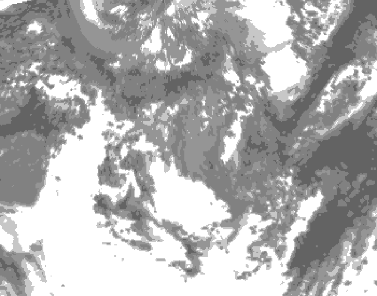 GDPS total cloud 210 hour forecast chart for Canada based on 2026/05/04 0000Z data