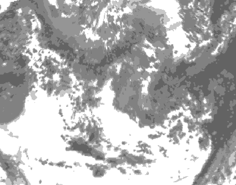 GDPS total cloud 222 hour forecast chart for Canada based on 2026/05/04 0000Z data