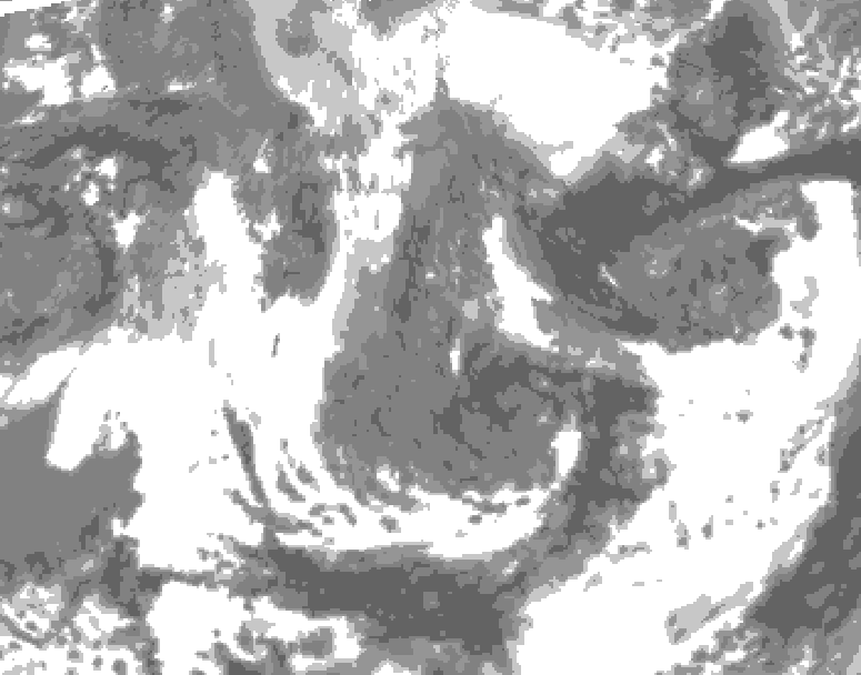 GDPS total cloud 024 hour forecast chart for Canada based on 2026/05/04 1200Z data