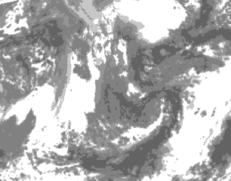GDPS total cloud 036 hour forecast chart for Canada based on 2026/05/04 1200Z data
