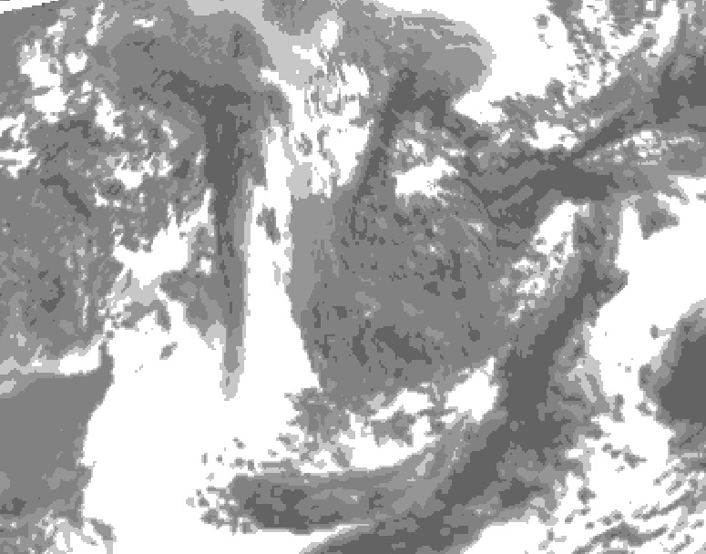 GDPS total cloud 054 hour forecast chart for Canada based on 2026/05/04 1200Z data