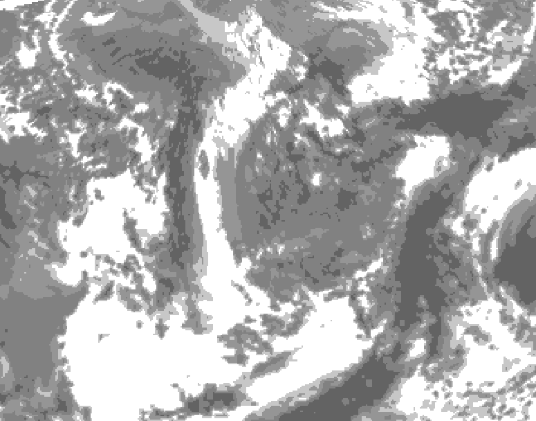 GDPS total cloud 066 hour forecast chart for Canada based on 2026/05/04 1200Z data