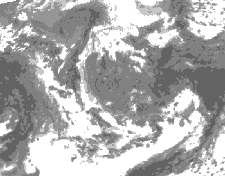 GDPS total cloud 096 hour forecast chart for Canada based on 2026/05/04 1200Z data