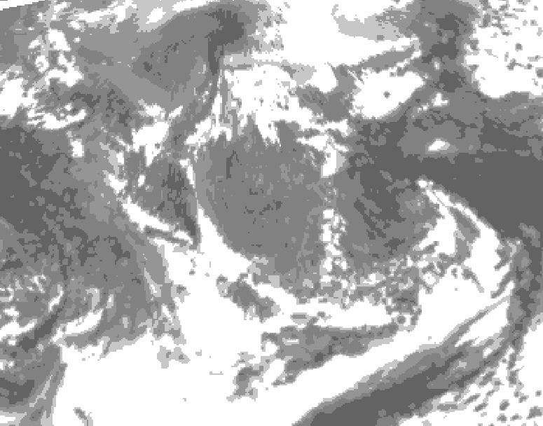 GDPS total cloud 102 hour forecast chart for Canada based on 2026/05/04 1200Z data
