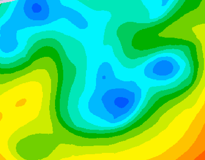 GDPS 500 millibar geopotential height 012 hour forecast chart for Canada based on 2026/05/05 0000Z data