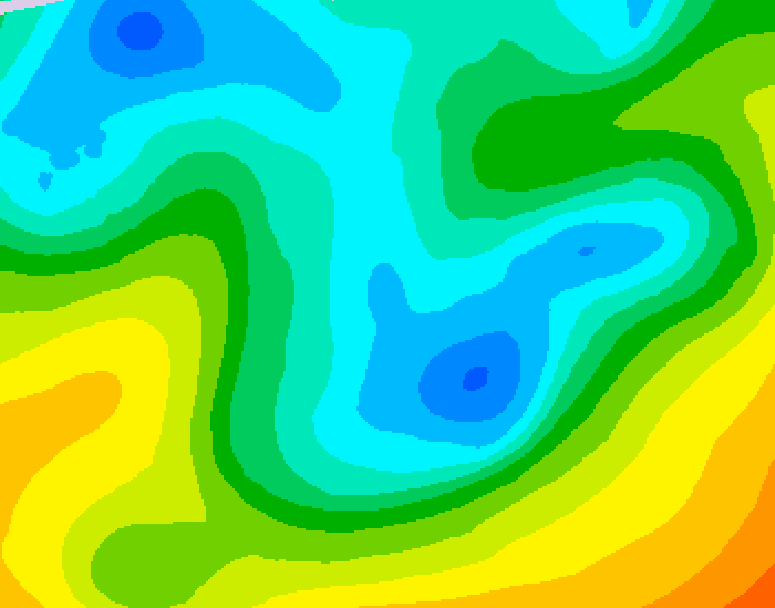 GDPS 500 millibar geopotential height 018 hour forecast chart for Canada based on 2026/05/05 0000Z data