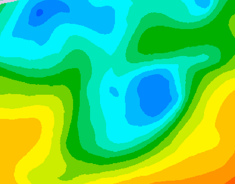 GDPS 500 millibar geopotential height 030 hour forecast chart for Canada based on 2026/05/05 0000Z data