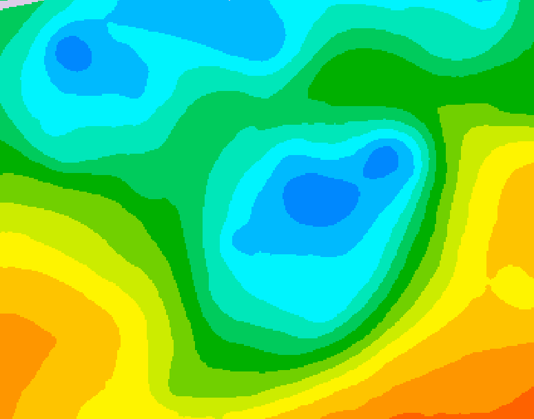 GDPS 500 millibar geopotential height 048 hour forecast chart for Canada based on 2026/05/05 0000Z data