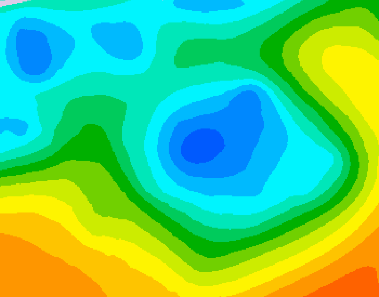 GDPS 500 millibar geopotential height 102 hour forecast chart for Canada based on 2026/05/05 0000Z data