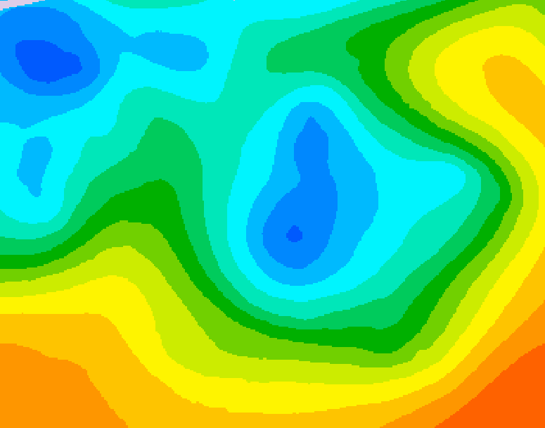 GDPS 500 millibar geopotential height 120 hour forecast chart for Canada based on 2026/05/05 0000Z data