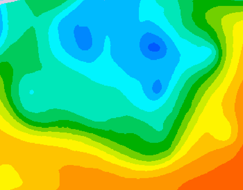 GDPS 500 millibar geopotential height 222 hour forecast chart for Canada based on 2026/05/05 0000Z data