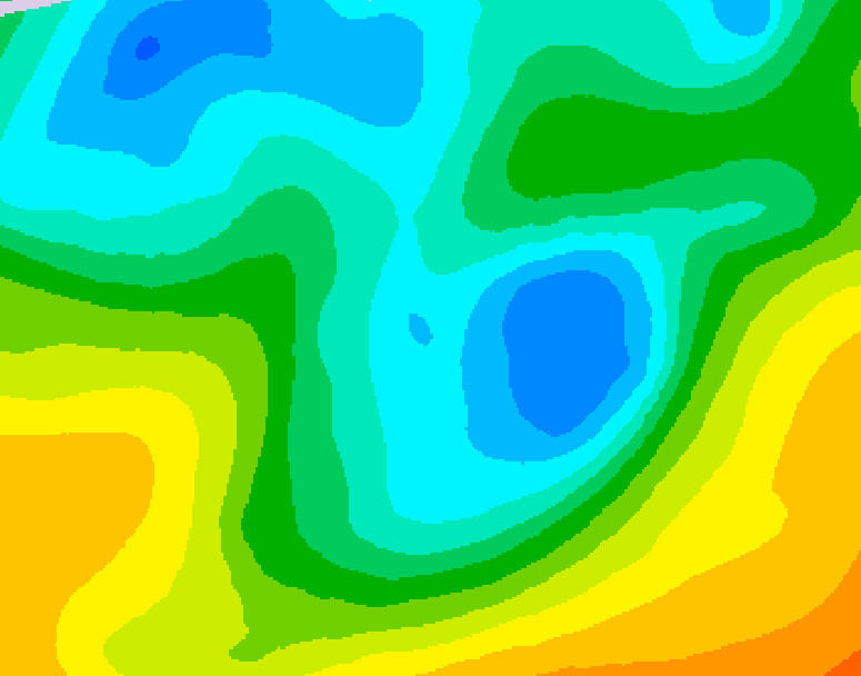 GDPS 500 millibar geopotential height 018 hour forecast chart for Canada based on 2026/05/05 1200Z data