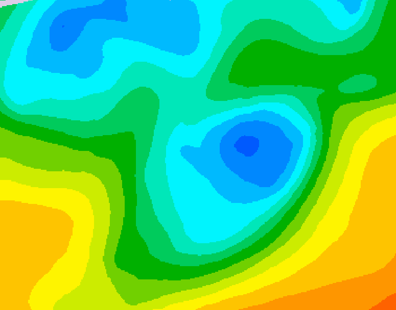 GDPS 500 millibar geopotential height 024 hour forecast chart for Canada based on 2026/05/05 1200Z data