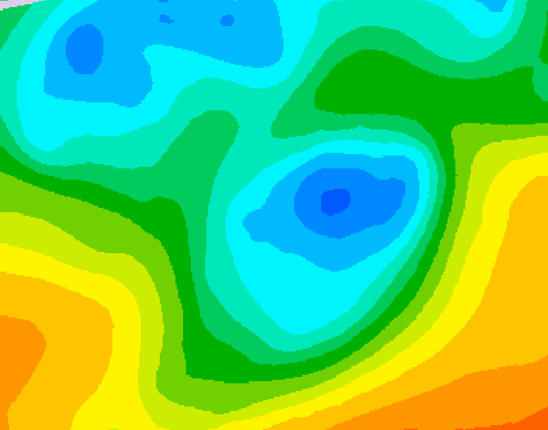 GDPS 500 millibar geopotential height 030 hour forecast chart for Canada based on 2026/05/05 1200Z data