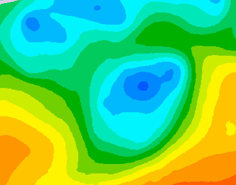 GDPS 500 millibar geopotential height 036 hour forecast chart for Canada based on 2026/05/05 1200Z data