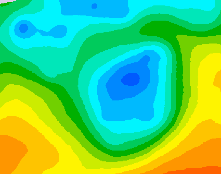 GDPS 500 millibar geopotential height 048 hour forecast chart for Canada based on 2026/05/05 1200Z data