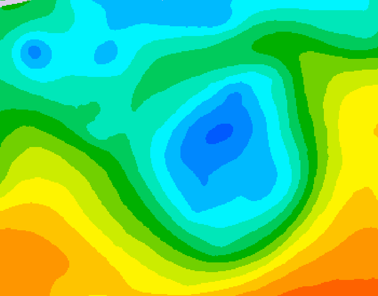 GDPS 500 millibar geopotential height 054 hour forecast chart for Canada based on 2026/05/05 1200Z data