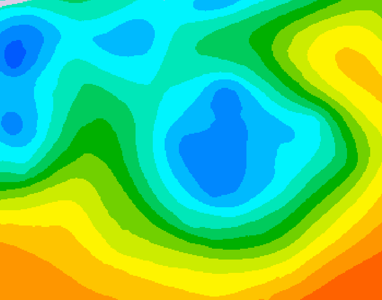 GDPS 500 millibar geopotential height 102 hour forecast chart for Canada based on 2026/05/05 1200Z data