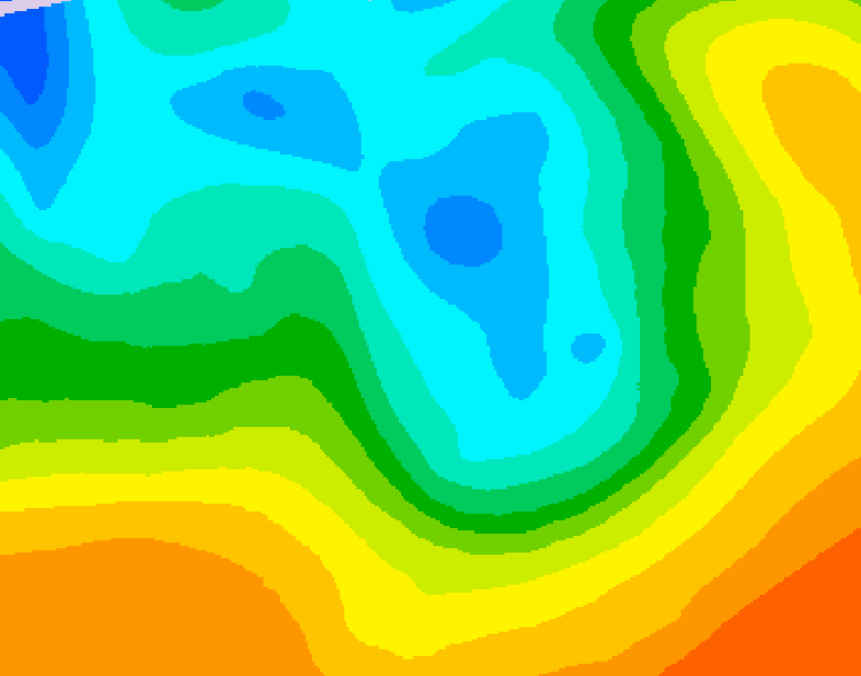 GDPS 500 millibar geopotential height 132 hour forecast chart for Canada based on 2026/05/05 1200Z data