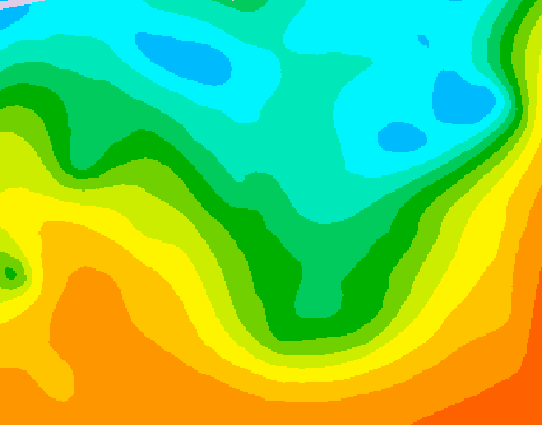 GDPS 500 millibar geopotential height 222 hour forecast chart for Canada based on 2026/05/05 1200Z data