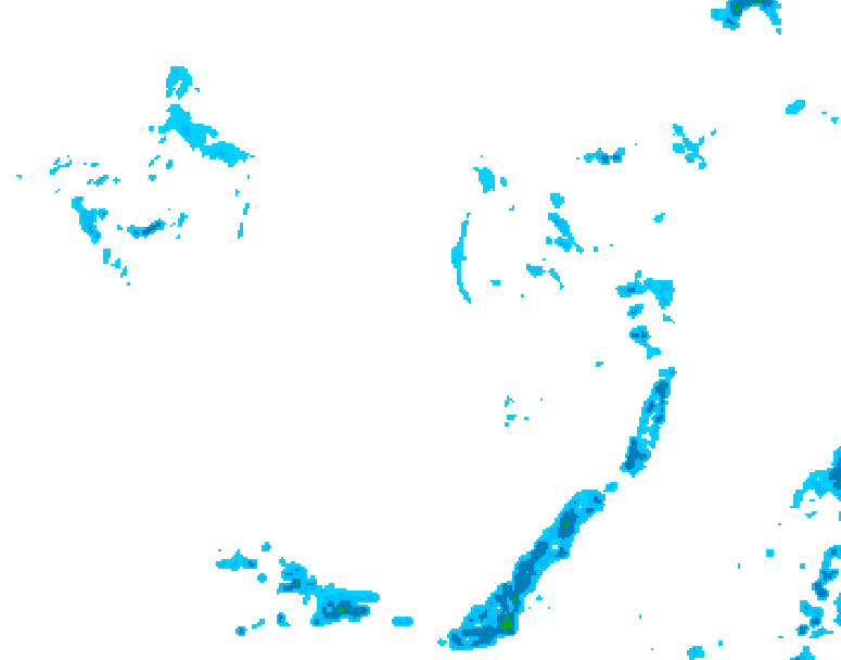 GDPS precipitation 018 hour forecast chart for Canada based on 2026/05/05 1200Z data