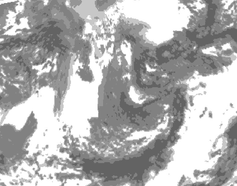 GDPS total cloud 024 hour forecast chart for Canada based on 2026/05/05 0000Z data