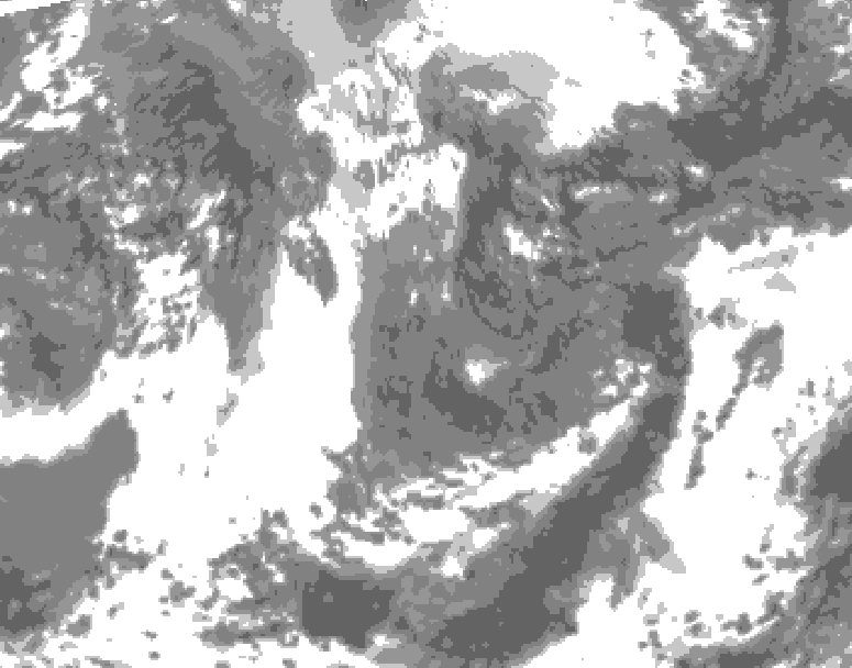 GDPS total cloud 030 hour forecast chart for Canada based on 2026/05/05 0000Z data