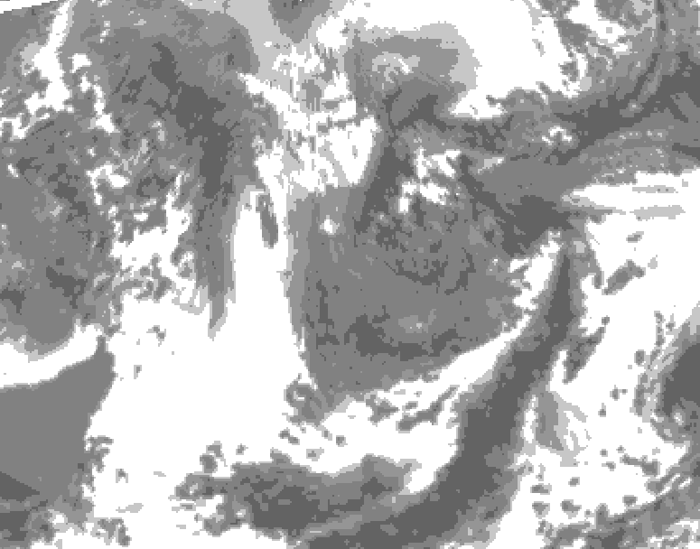GDPS total cloud 036 hour forecast chart for Canada based on 2026/05/05 0000Z data