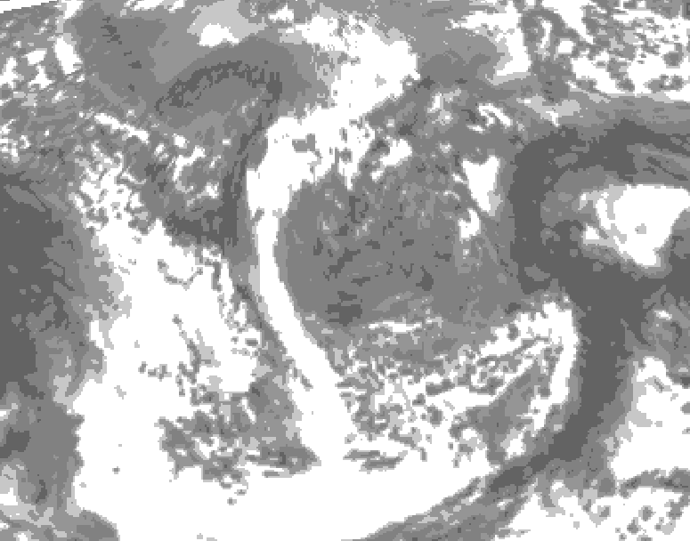 GDPS total cloud 072 hour forecast chart for Canada based on 2026/05/05 0000Z data