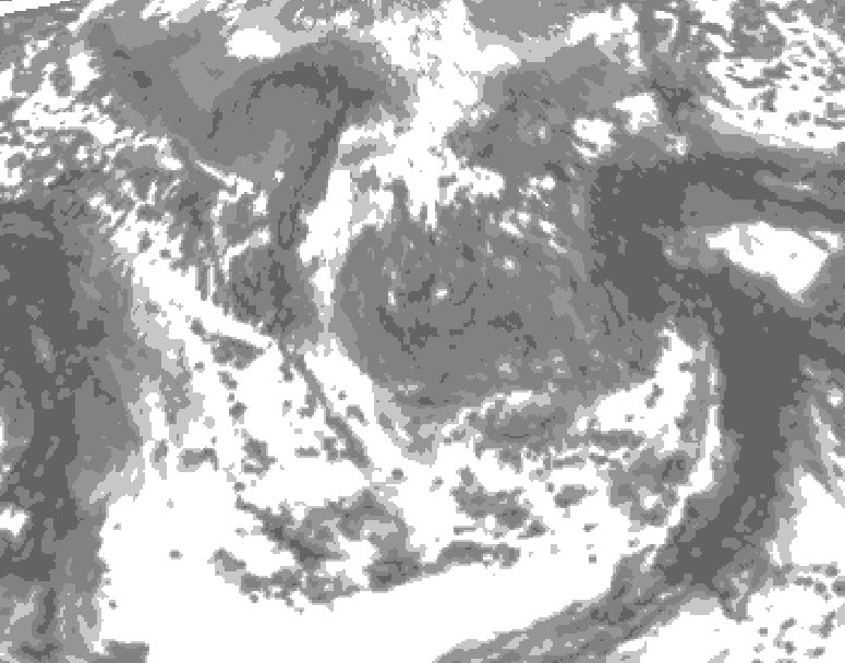GDPS total cloud 078 hour forecast chart for Canada based on 2026/05/05 0000Z data