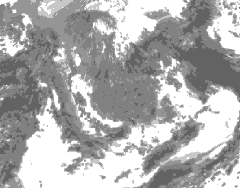 GDPS total cloud 108 hour forecast chart for Canada based on 2026/05/05 0000Z data