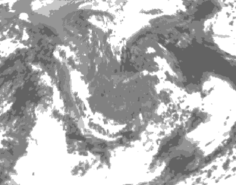 GDPS total cloud 114 hour forecast chart for Canada based on 2026/05/05 0000Z data