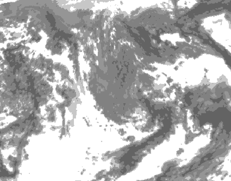 GDPS total cloud 138 hour forecast chart for Canada based on 2026/05/05 0000Z data