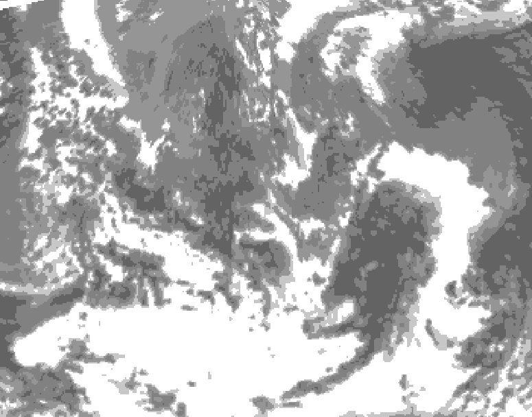 GDPS total cloud 222 hour forecast chart for Canada based on 2026/05/05 0000Z data