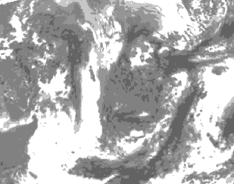 GDPS total cloud 030 hour forecast chart for Canada based on 2026/05/05 1200Z data